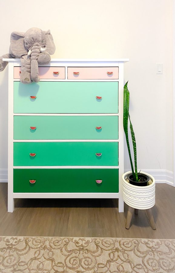 How to paint an ombre dresser from IKEA