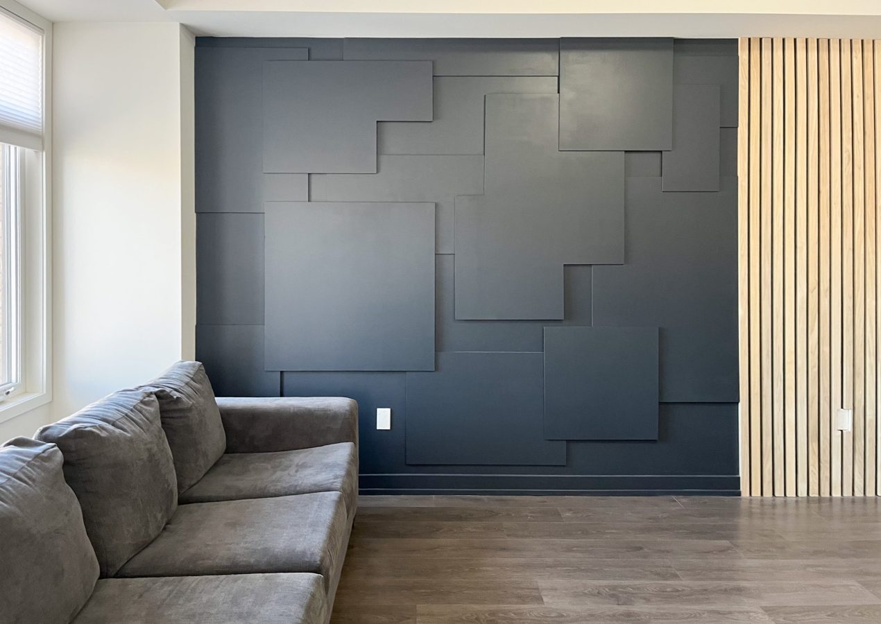 DIY Living Room Geometric Accent Wall