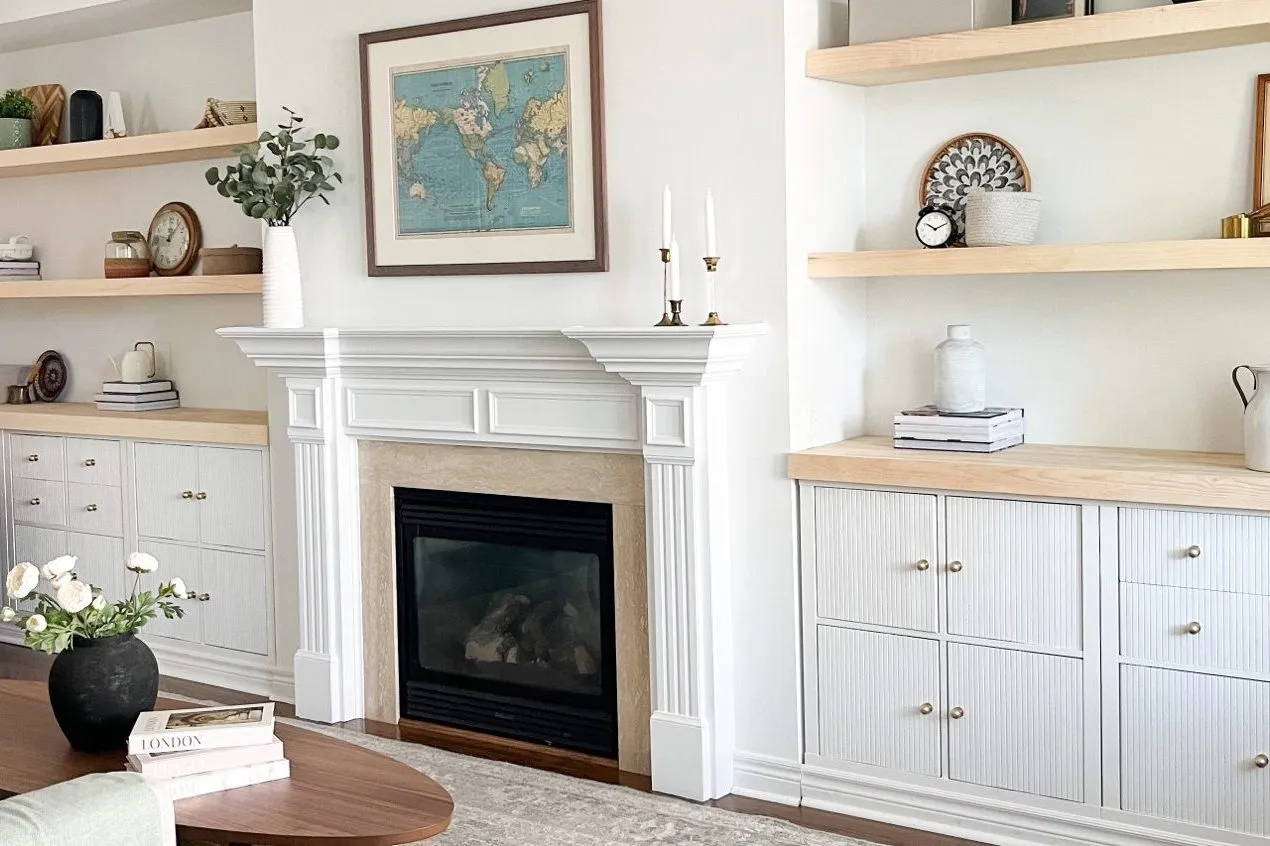 Easy Fireplace Built-ins using IKEA KALLAX 