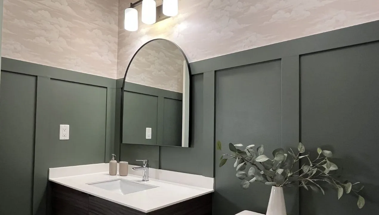 DIY bathroom board and batten on a budget