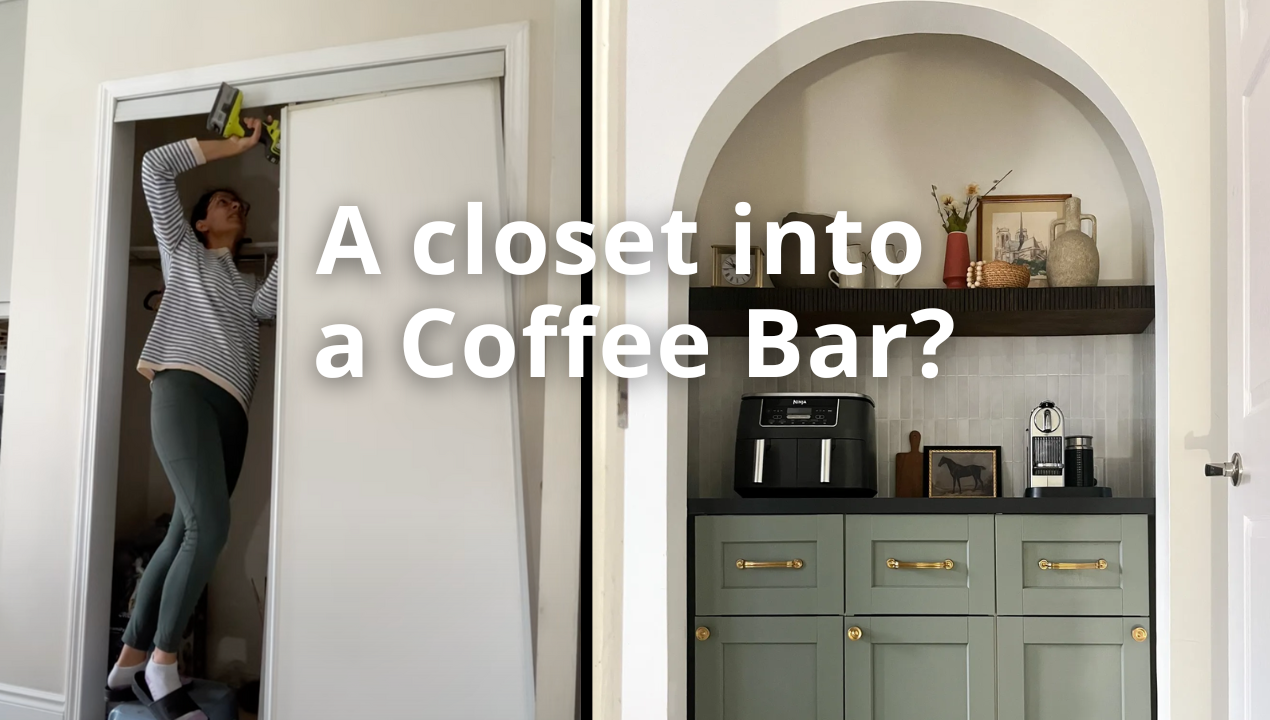 DIY Dream Arch Coffee Bar from a Coat Closet
