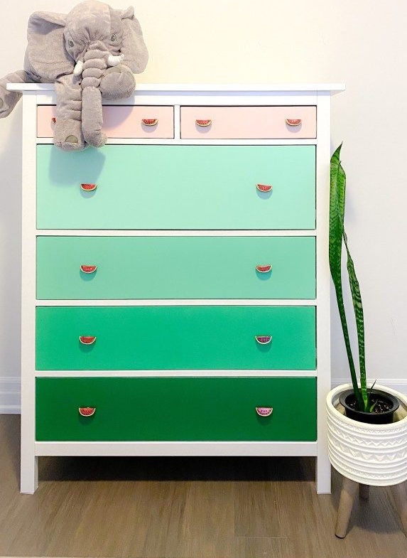 How to paint an ombre dresser from IKEA - Hana's Happy Home
