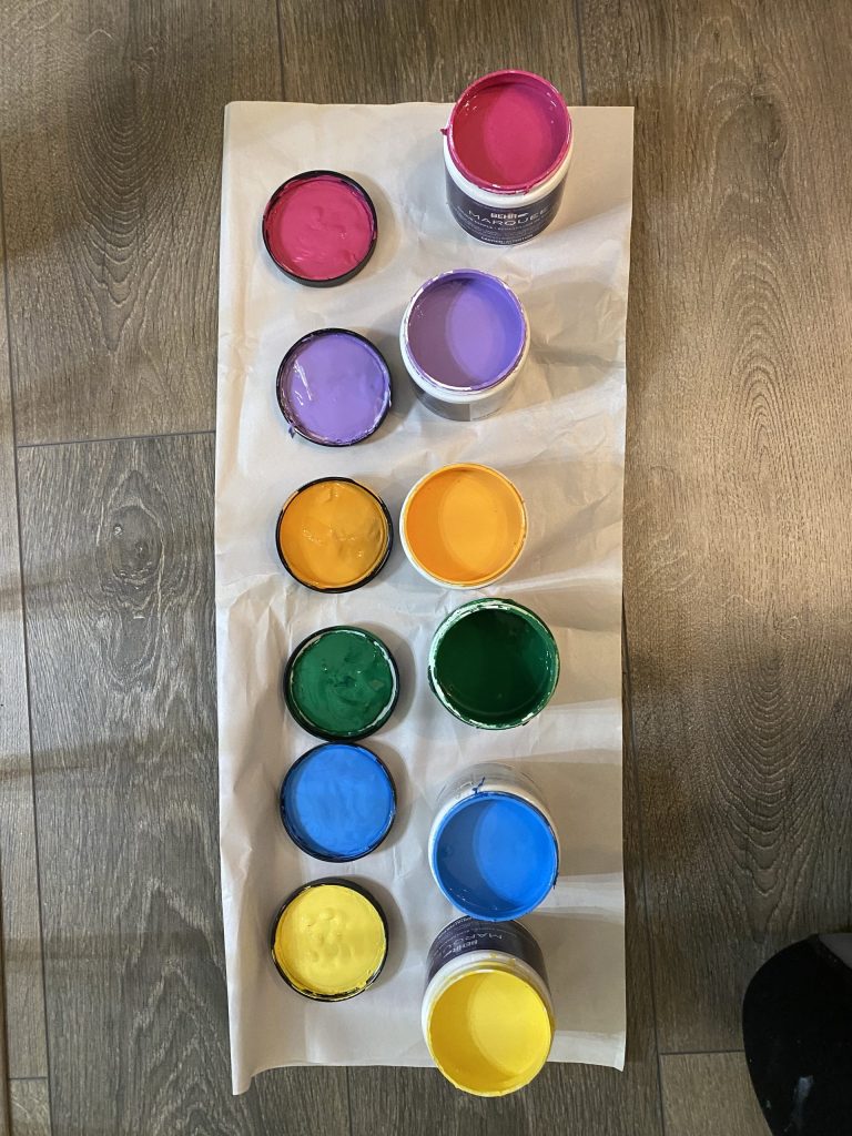 Palette used for the kids craft table