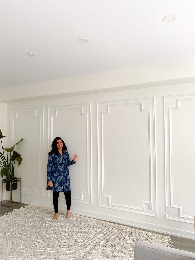 Picture frame wainscoting accent wall