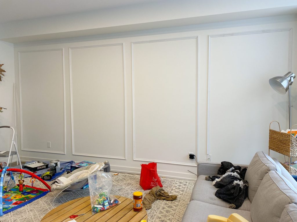 Picture frame molding feature wall