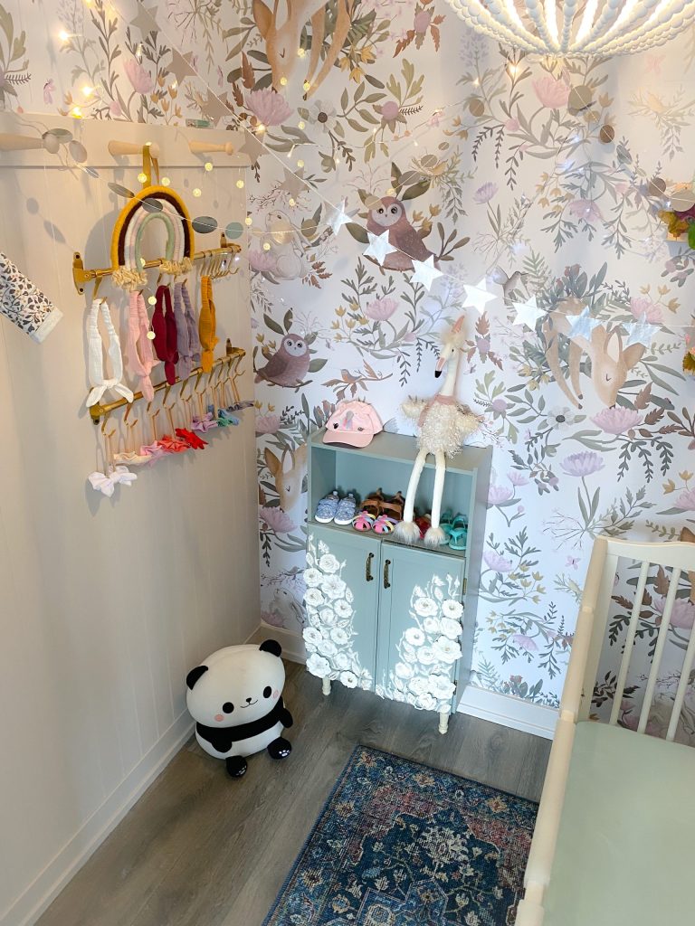 rug in a baby girl nursery