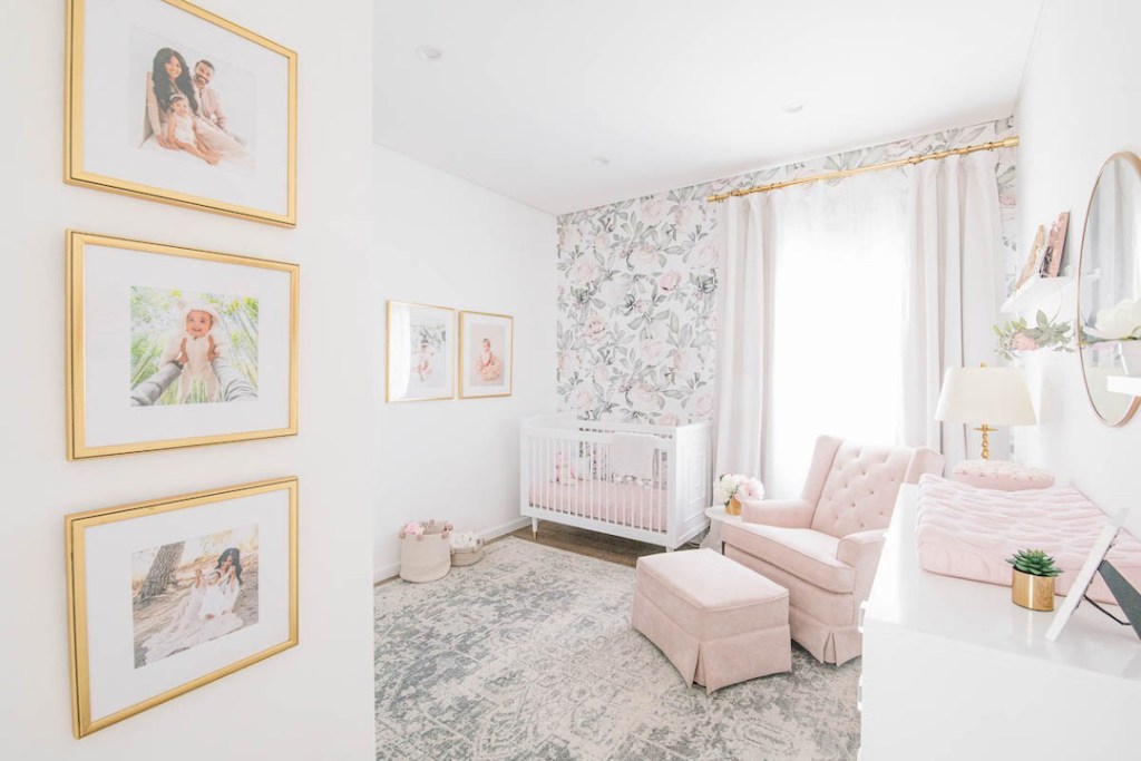 Pink floral in Baby girl themes nursery