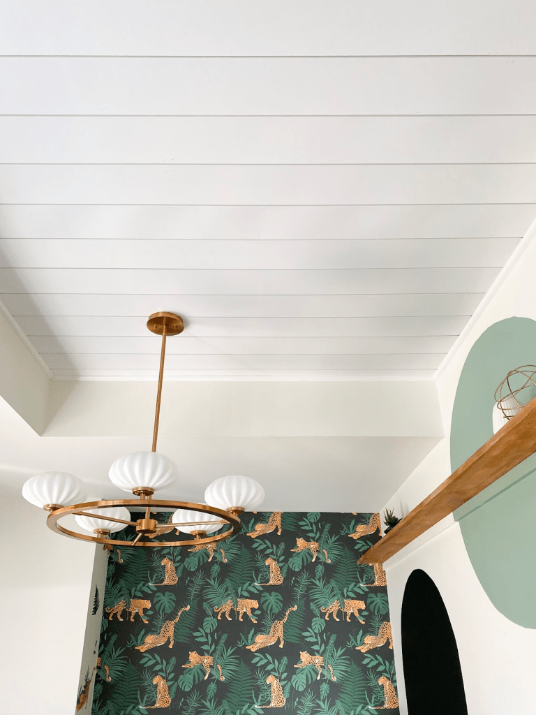 How to cover popcorn ceilings with shiplap 2