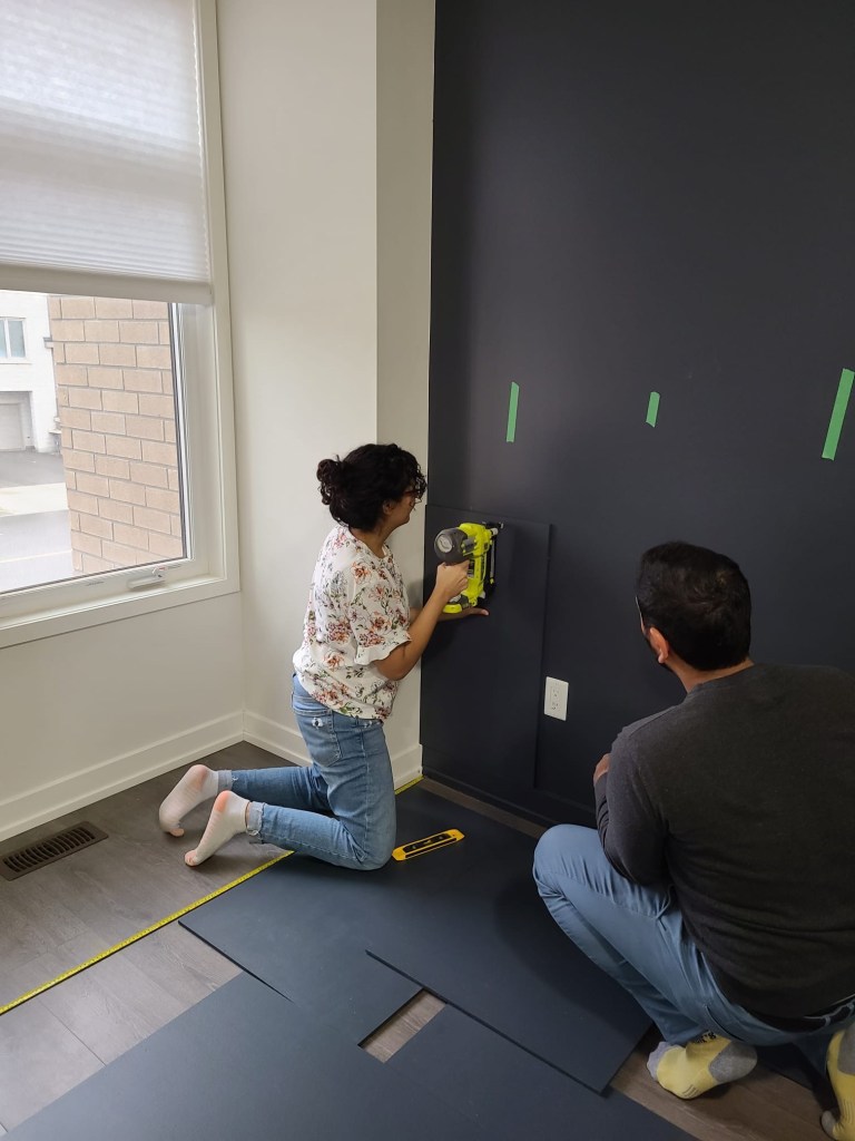 DIY Living Room Geometric Accent Wall - Hana's Happy Home
