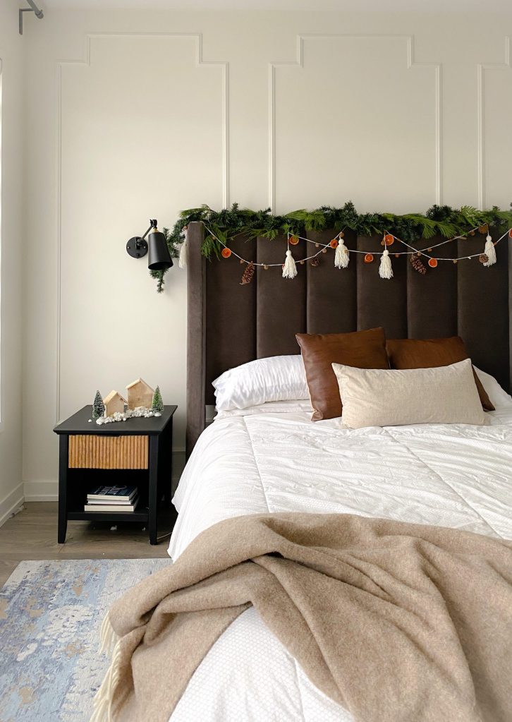 DIY Master Bedroom Accent Wall holiday ready