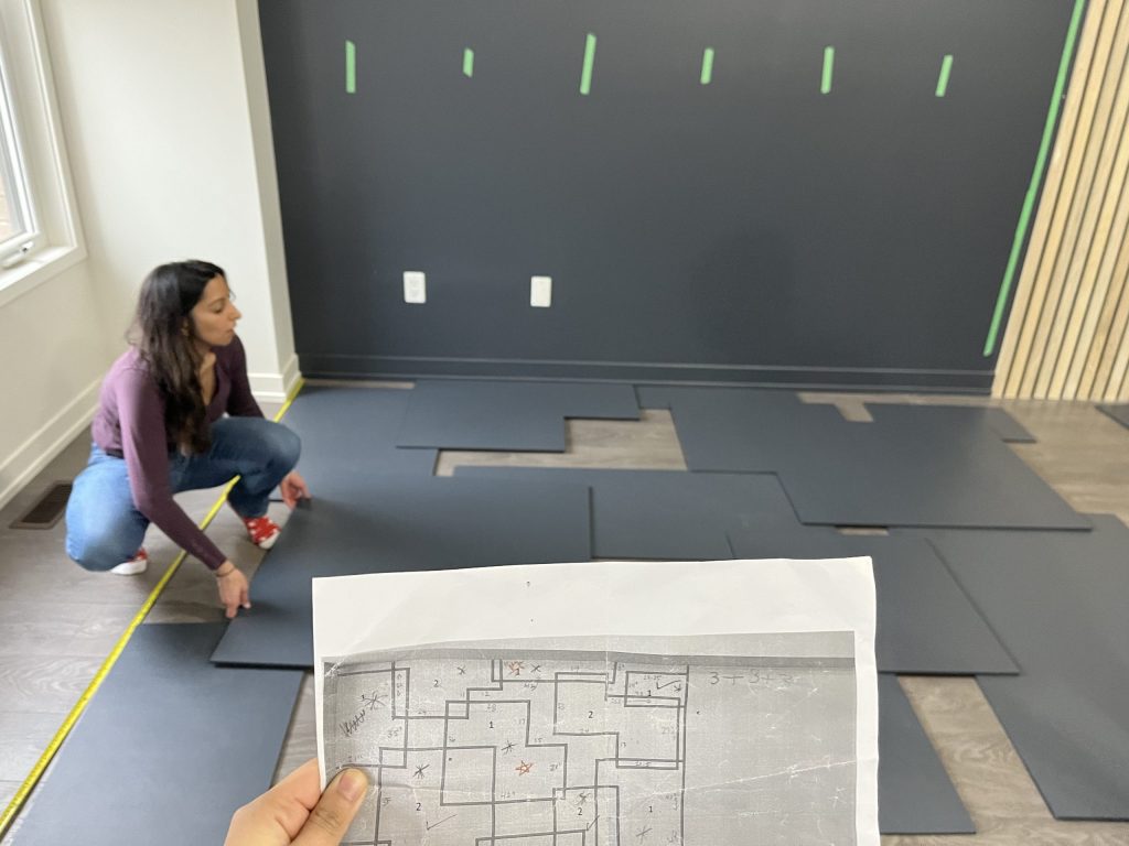 DIY Living Room Geometric Accent Wall - Hana's Happy Home