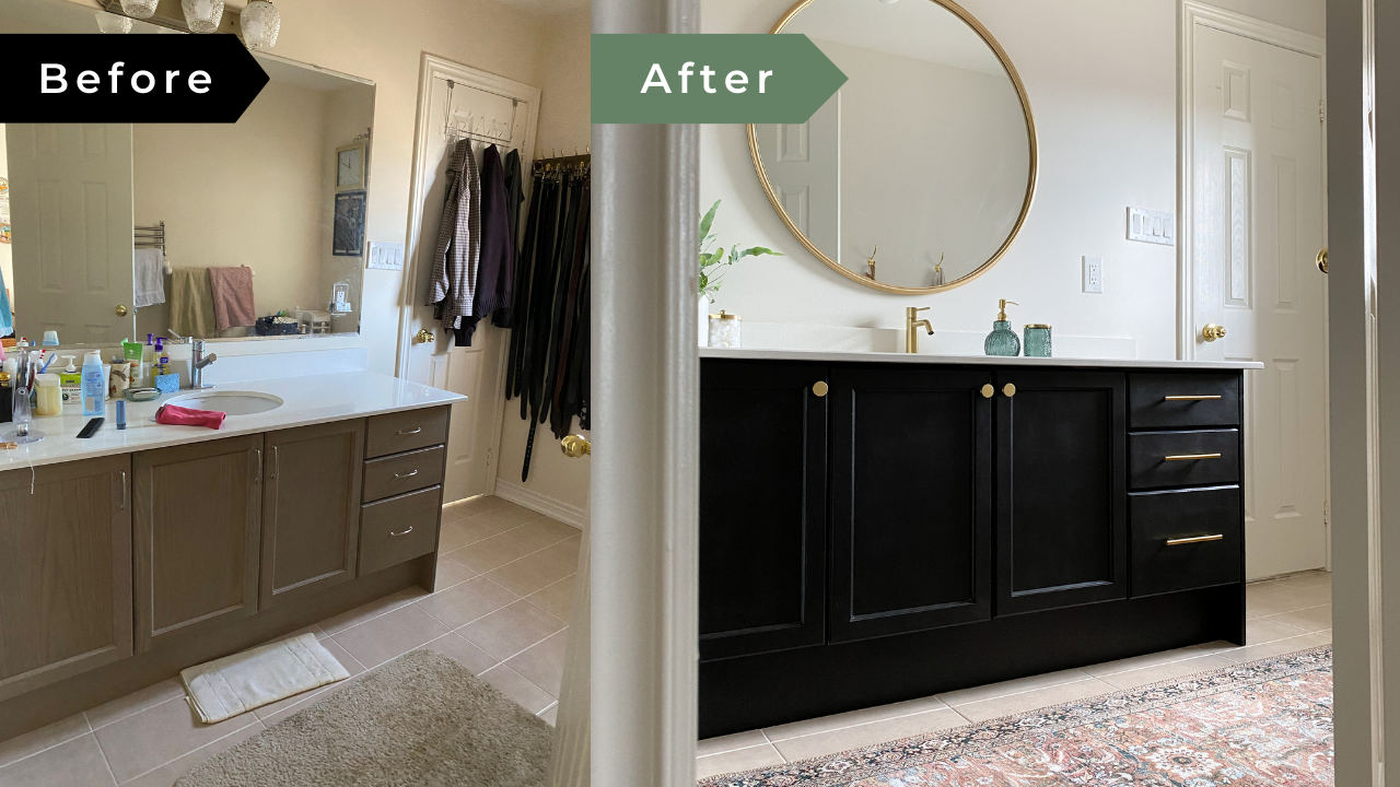Bathroom Vanity Makeover with paint