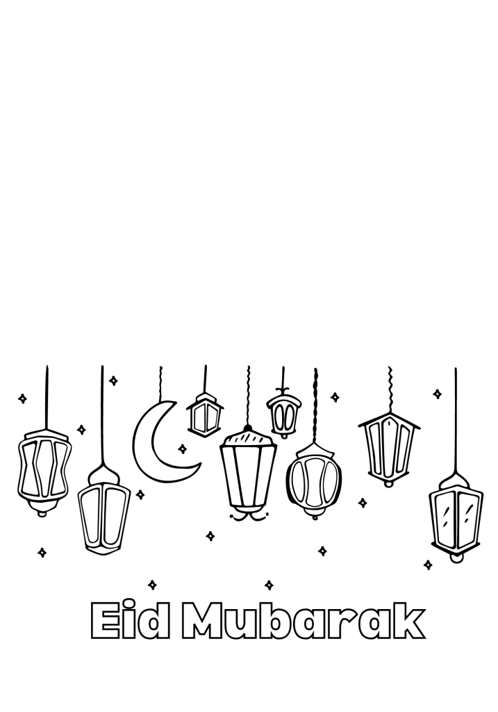 Free Eid Mubarak Printables and Cards for Kids - Hana's Happy Home